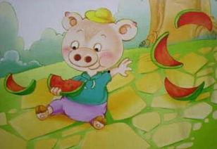 小猪吃瓜的图片欣赏,小猪吃瓜的欢乐时光